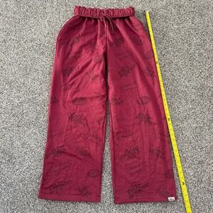 Dr Pepper Lounge Pants Women's M Maroon Graphic Logo Sleep Pants with Pockets